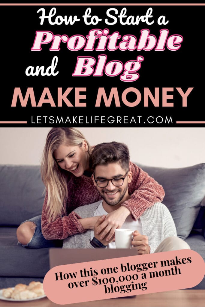 Pinterest pin with text overlay - how to start a profitable blog