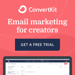 convertkit free trial banner - email marketing for creators - get a free trial
