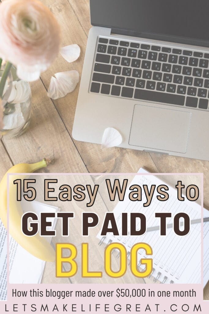 top view of computer an stationary at desk - ways to make money blogging