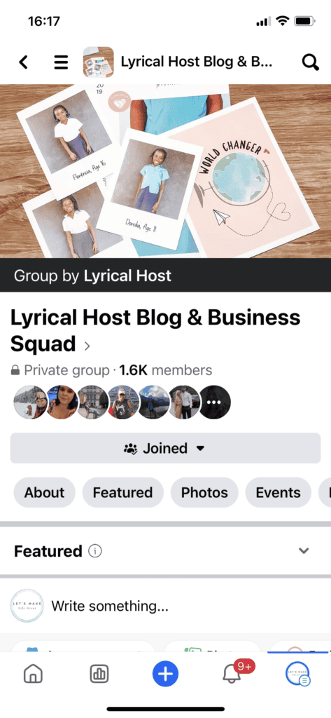 mobile screen shot of Lyrical Hosts facebook community